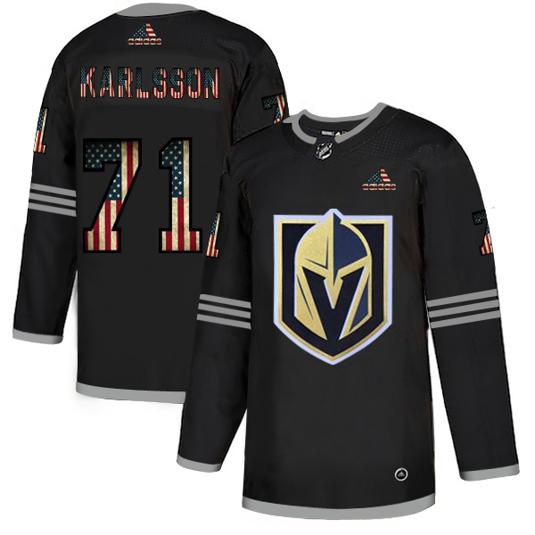 Vegas Golden Knights 71 William Karlsson Adidas Men Black USA Flag Limited NHL Jersey